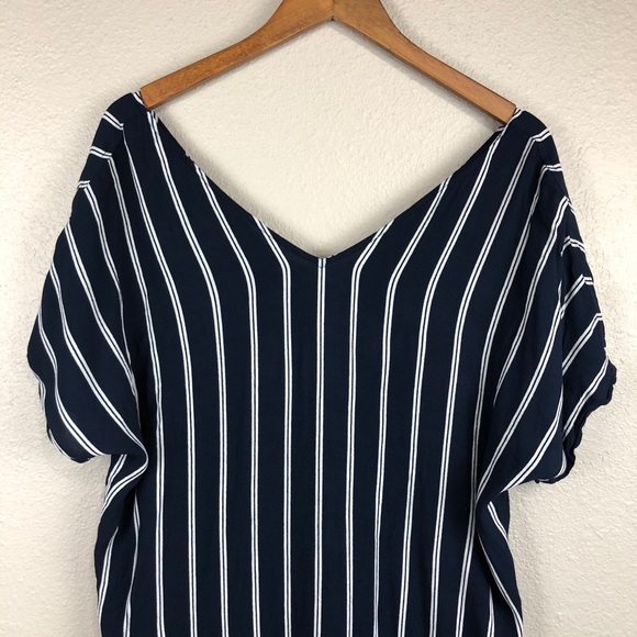 Striped Button Down Madewell Shirt Dress - Picture 3 of 9